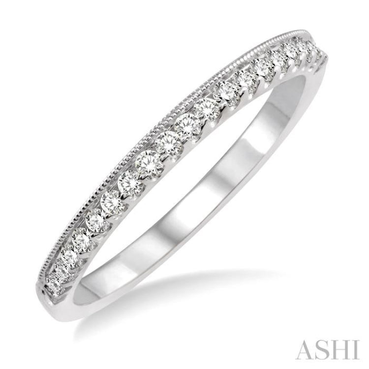 1/4 ctw Round Cut Diamond Wedding Band in 14K White Gold