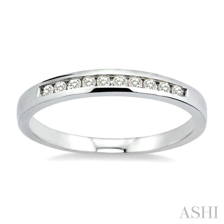 1/10 ctw Round Cut Diamond Band in 10K White Gold