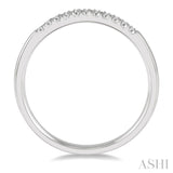 1/10 Ctw 11 Stone Round Cut Diamond Wedding Band in 14K White Gold