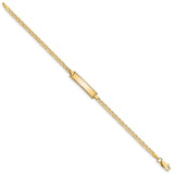 14k Polished Solid Chain/Solid Plate Anchor Link 18.5x5mm Plate 6 inch Baby/Child ID Bracelet