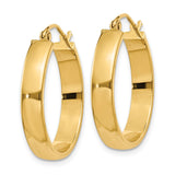 14k 4x25mm Polished Tube Hoop Earrings