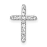 14k White Gold 1/8 carat Diamond Cross Chain Slide