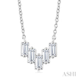 1/4 Ctw Baguette Cut Diamond Necklace in 14K White Gold