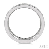1 ctw Milgrain Bordered Round Cut Diamond Eternity Wedding Band in 14K White Gold