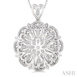 1/20 Ctw Snowflake Single Cut Diamond Fashion Pendant with Chain in Sterling Silver