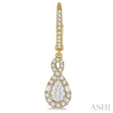 5/8 ctw Pear Shape Lovebright Diamond Earrings in 14K Yellow and White Gold