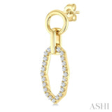 1/3 Ctw Geometric Shape Link Round Cut Diamond Fashion Earrings in 10K Yellow Gold