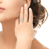 5/8 ctw Marquise Shape Split Bypass Shank Round Cut Diamond Semi-Mount Engagement Ring in 14K White Gold