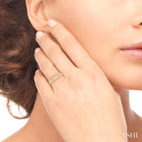 1/10 ctw Paperclip Link Round Cut Diamond Stack Band in 14K Yellow Gold