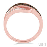 1/3 ctw White and Champagne Brown Diamond Ring in 10K Rose Gold