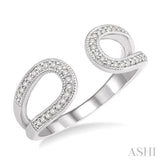 1/6 ctw Horseshoe Style Open End Round Cut Diamond Ladies Ring in 10K White Gold