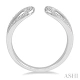 1/6 ctw Horseshoe Style Open End Round Cut Diamond Ladies Ring in 10K White Gold
