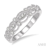 1/4 ctw Marquise and Round Lattice Diamond Wedding Band in 14K White Gold