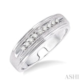 1/8 ctw Round Cut Diamond Men's Ring in 14K White Gold