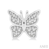 1/10 Ctw Petite Butterfly Round Cut Diamond Fashion Stud Earrings in 10K White Gold