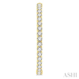 10 ctw Inside-Out Round Cut Diamond 1 3/4 Inch Hoop Earrings in 14K Yellow Gold