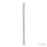 3 ctw Inside-Out Round Cut Diamond 1 3/4 Inch Hoop Earrings in 14K White Gold