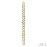 5 ctw Inside-Out Round Cut Diamond 1 3/4 Inch Hoop Earrings in 14K Yellow Gold