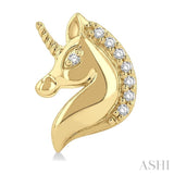1/20 Ctw Petite Unicorn Round Cut Diamond Fashion Stud Earrings in 10K Yellow Gold