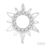 1/10 Ctw Petite Sun Round Cut Diamond Fashion Stud Earrings in 10K White Gold