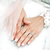 1 1/5 ctw Diamond Wedding Set with 1 ctw Round Cut Engagement Ring and 1/5 ctw Wedding Band in 14K White Gold