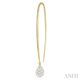 1/2 Ctw Pear Shape Dangler Lovebright Round Cut Diamond Earrings in 14K Yellow and White Gold