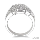 1/20 ctw Single Cut Diamond Crossover Heart Ring in Sterling Silver