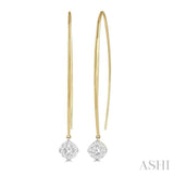 1/2 Ctw Cushion Shape Lovebright Round Cut Diamond Earrings in 14K Yellow & White Gold