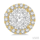 1/2 ctw Lovebright Round Cut Diamond Stud Earrings in 14K Yellow and White Gold