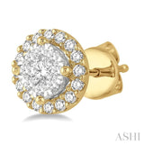 1/3 ctw Lovebright Round Cut Diamond Stud Earrings in 14K Yellow and White Gold