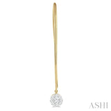1/2 Ctw Round Dangler Lovebright Diamond Earrings in 14K Yellow and White Gold