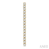 3 Ctw Single Line Drop Round Cut Diamond Tennis Earrings in 14K Yellow Gold
