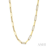 2 Ctw Round Cut Diamond Paperclip Link Necklace in 14K Yellow Gold