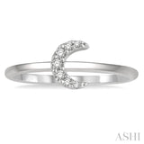 1/20 ctw Crescent Round Cut Diamond Petite Fashion Ring in 10K White Gold
