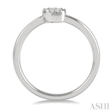 1/20 ctw Crescent Round Cut Diamond Petite Fashion Ring in 10K White Gold