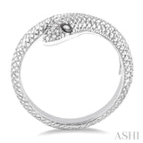 1/20 ctw Round Cut Diamond Snake Ring in Sterling Silver