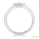 1/10 Ctw Bow Cutout Round Cut Diamond Petite Fashion Ring in 10K White Gold