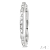 1/4 ctw Baguette Diamond Hoop Earrings in 14K White Gold