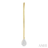 1/3 Ctw Pear Shape Dangler Lovebright Round Cut Diamond Earrings in 14K Yellow and White Gold
