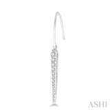 1/4 ctw Icicle Shape Round Cut Diamond Hanging Earrings in 14K White Gold