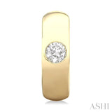 1/3 ctw Bezel Set Round Cut Diamond Fashion Huggie Earrings in 14K Yellow Gold