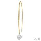 1/3 Ctw Cushion Shape Lovebright Round Cut Diamond Earrings in 14K Yellow & White Gold