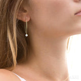1/3 Ctw Cushion Shape Lovebright Round Cut Diamond Earrings in 14K Yellow & White Gold