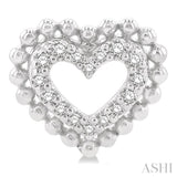 1/8 Ctw Petite Heart Round Cut Diamond Fashion Stud Earrings in 10K White Gold