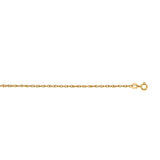 14K Yellow Gold 1.0mm Machine Rope 18 Chain (Carded) with Spring Ring Lock