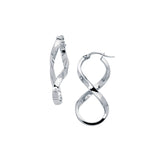 14K White Gold Infinity Freeform Earring