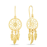 14K Yellow Gold  Dreamcatcher Earring