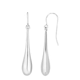 14K White Gold Polished Graduated Tear Drop Earring