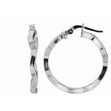 Sterling Silver Wavy Medium Hoop Earring
