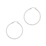 Sterling Silver 2x40MM Diamond Cut Hoop Earring